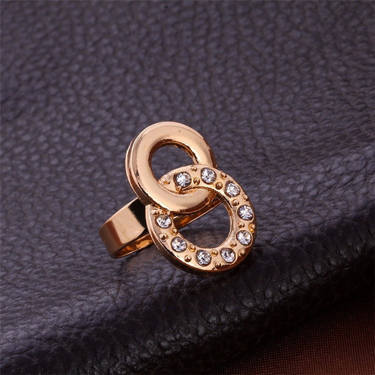 Vintage Gold Necklace Earrings Bracelet Ring  Jewelry Sets