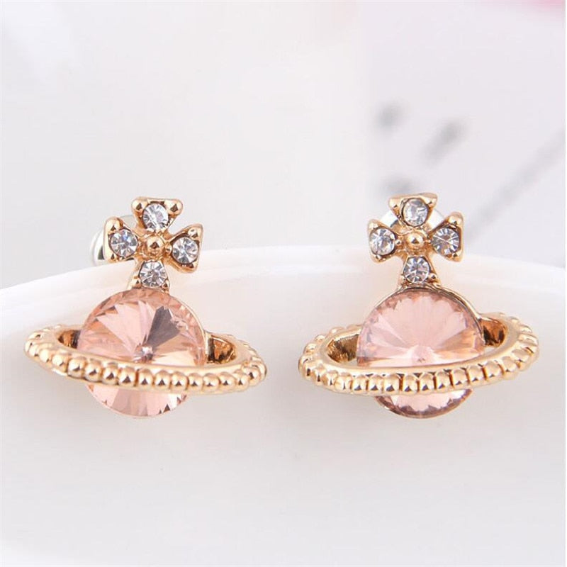 Creative Saturn Gold Earrings