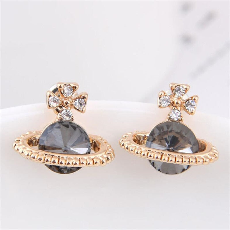 Creative Saturn Gold Earrings