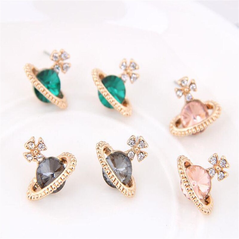 Creative Saturn Gold Earrings