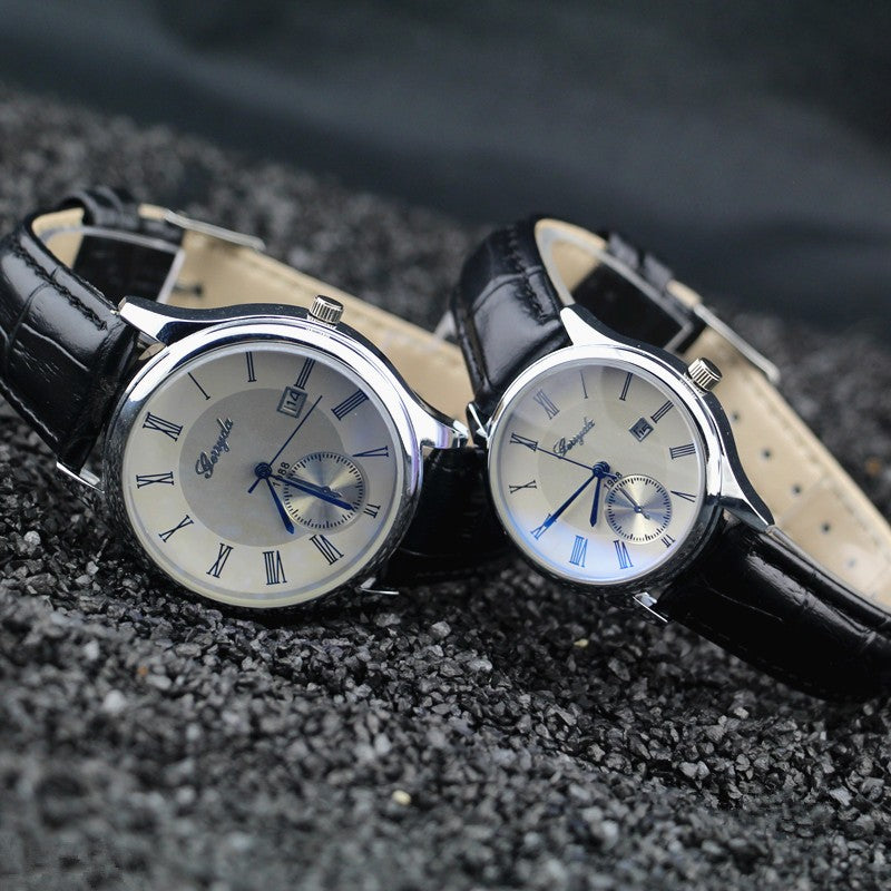 silver plating case fashion lover couple quartz watch
