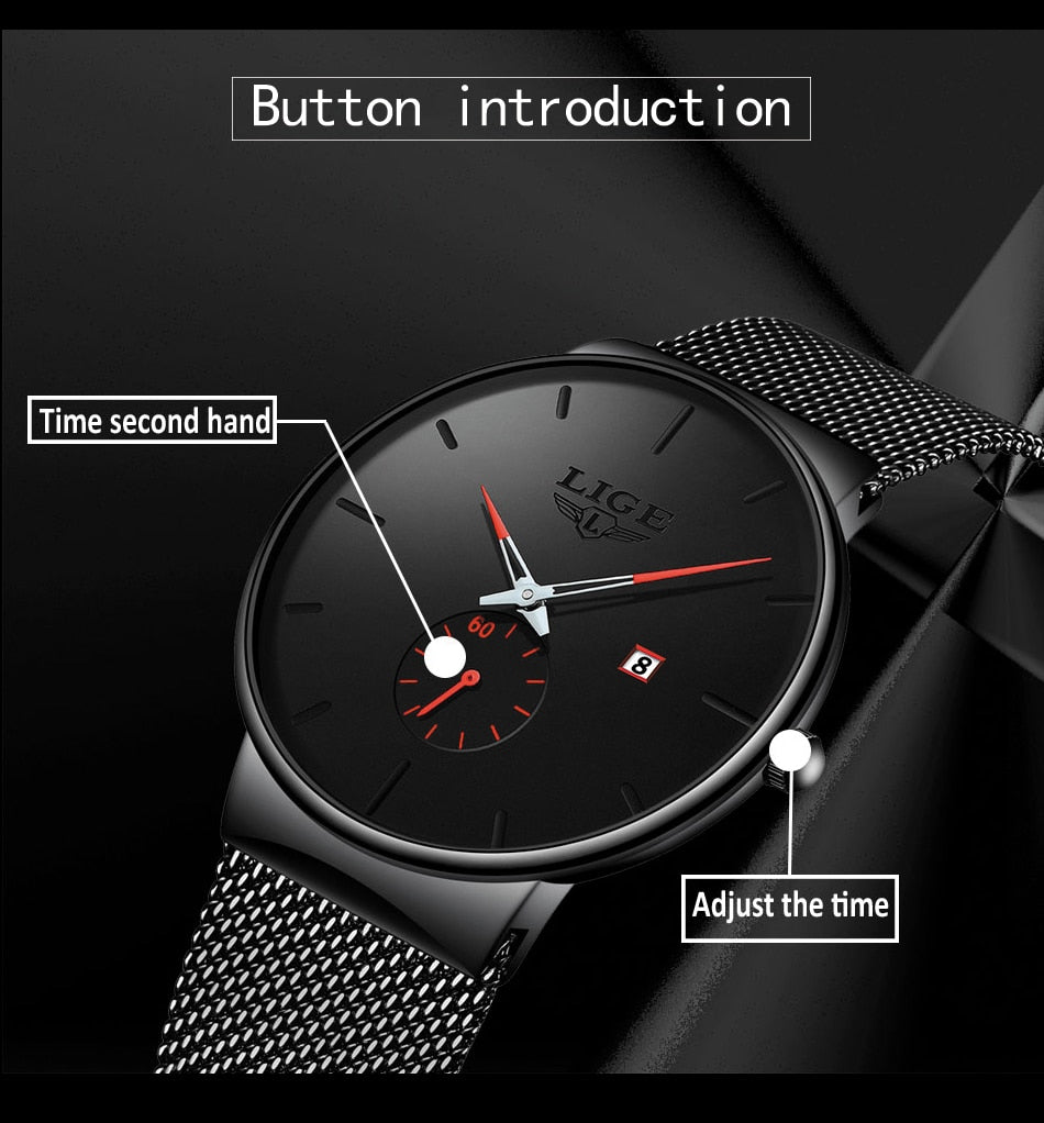 Fashion  Casual Waterproof Quartz Clock Mens Watches