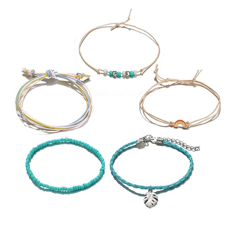 Rainbow Beaded Bracelet Set for Women