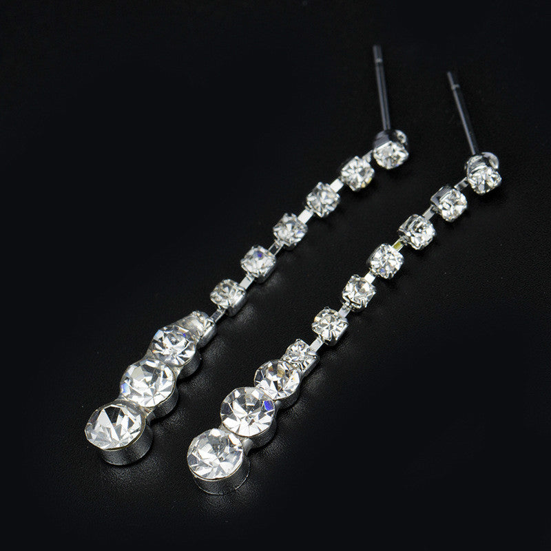 Rhinestone Necklace Earrings Jewelry Set