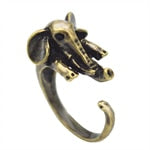 Black Realistic Puppy Animal 3D Adjustable Rings