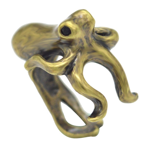 Black Realistic Puppy Animal 3D Adjustable Rings