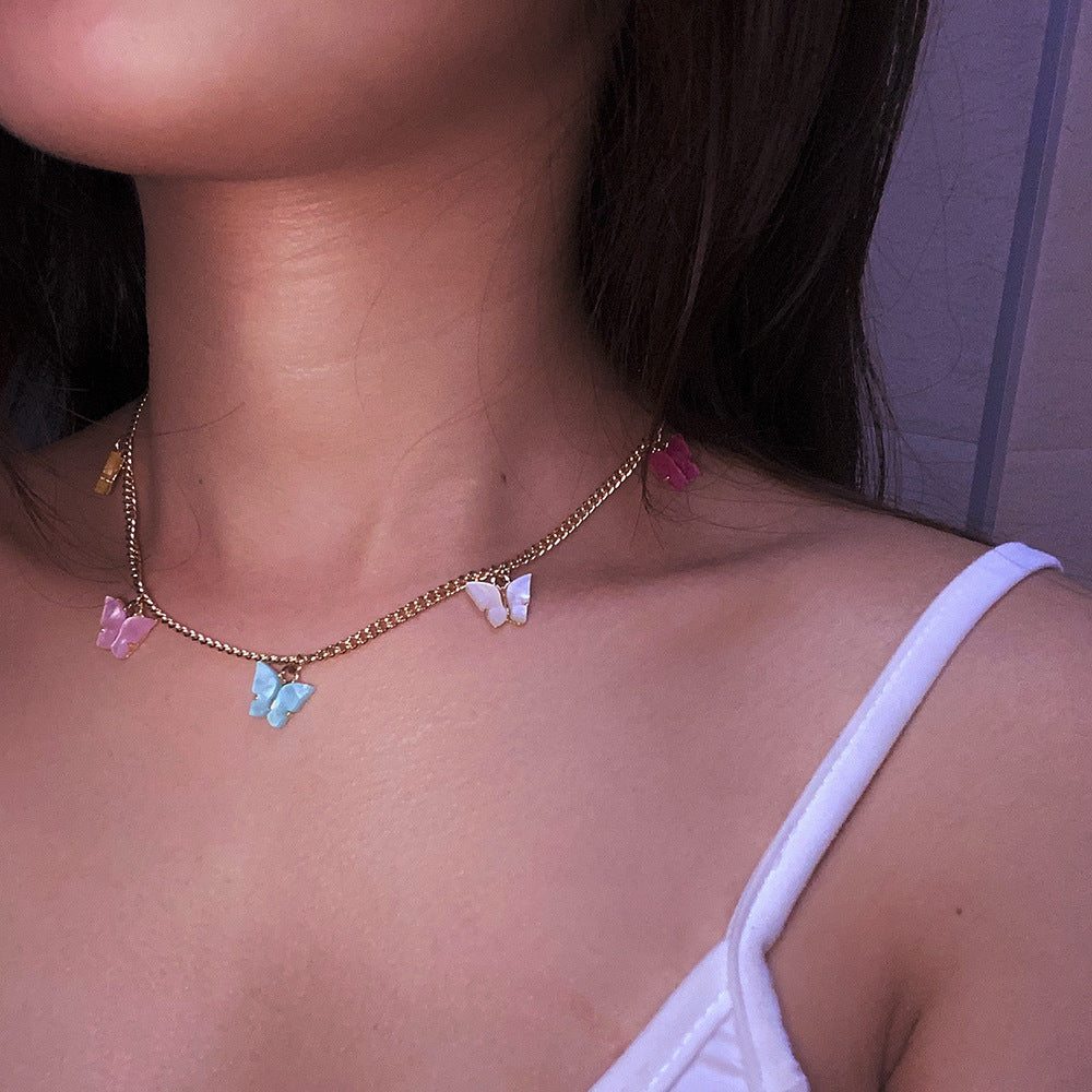 Cute Clavicle Chain Bohemian Butterfly  Set
