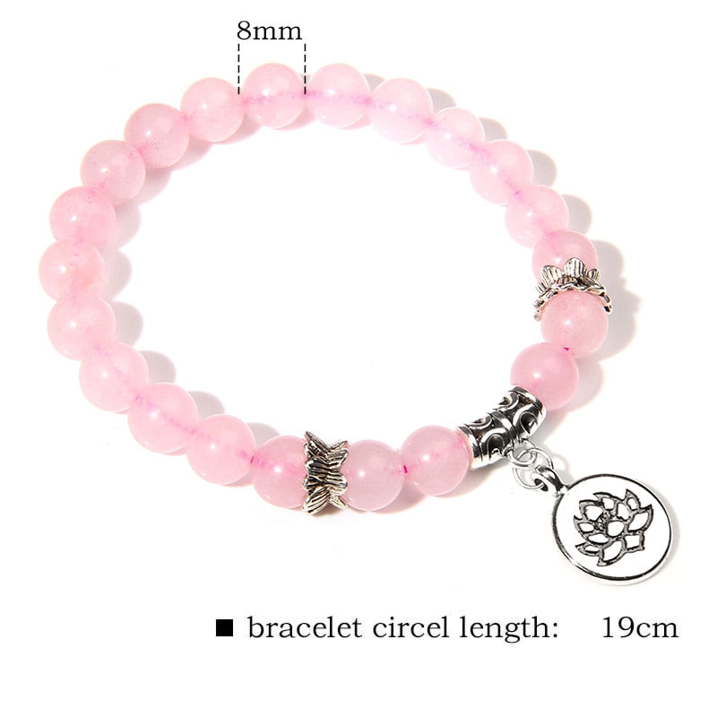 Handmade Natural Stone Lotus Ohm Buddha Beads Bracelet