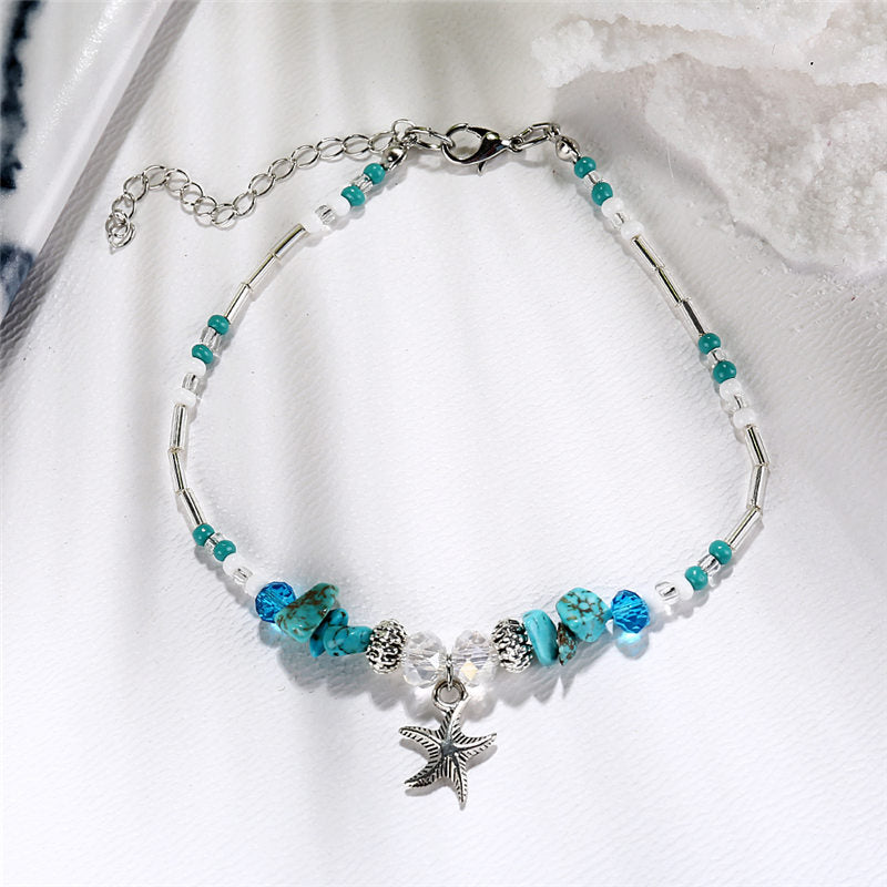 Bohemian Starfish Beads Stone Anklets for Women