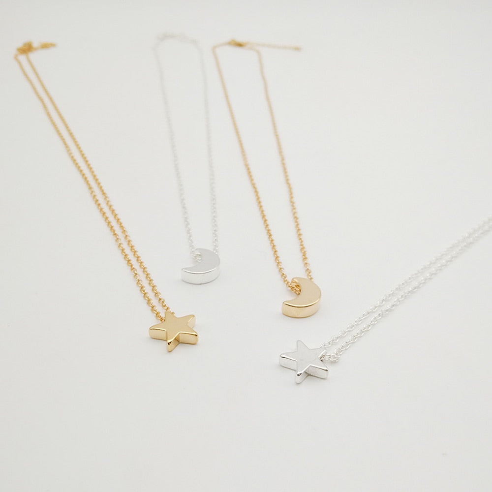 Gold/Silver Color Chain Star Heart Choker Necklace