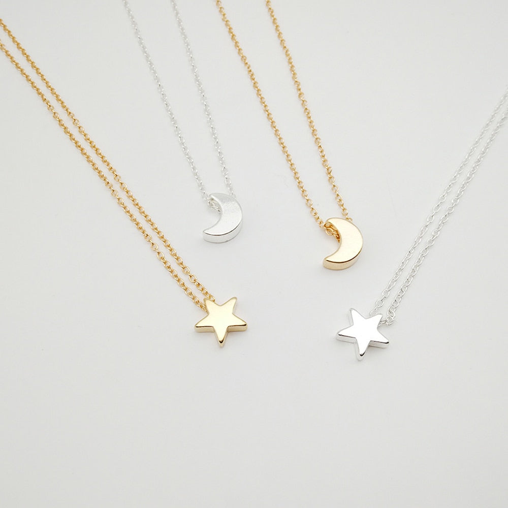 Gold/Silver Color Chain Star Heart Choker Necklace