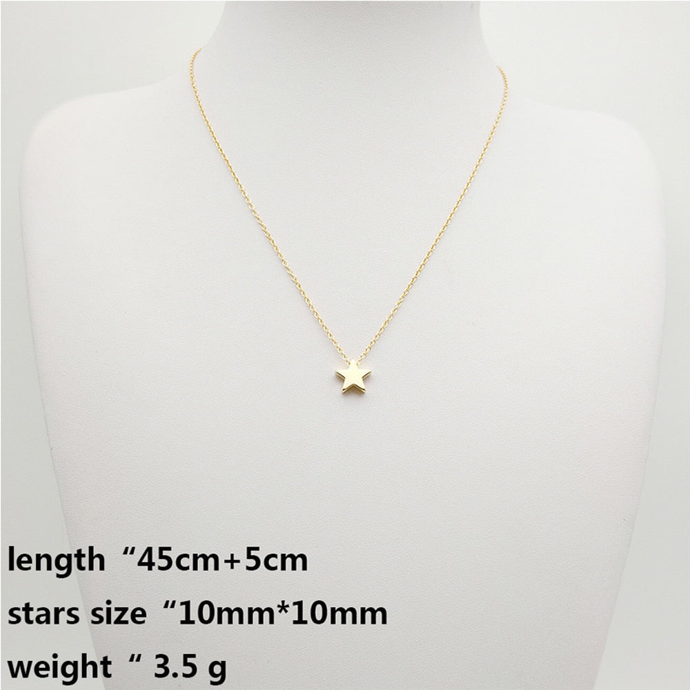 Gold/Silver Color Chain Star Heart Choker Necklace