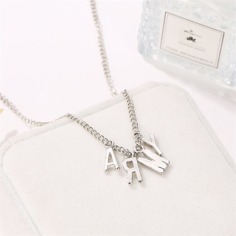 Fashion Simple Alloy Letters Army Clavicle Chain Necklace