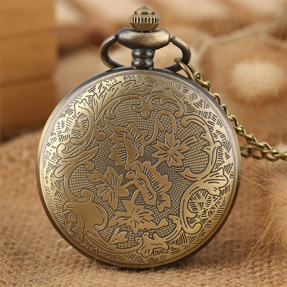 Theme Quartz Pocket Lovely Princess Roman Numerals Display Round Dial