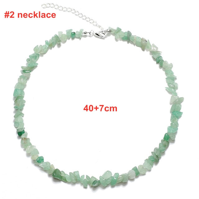 Bohemian Natural Stone Bead Choker Necklace