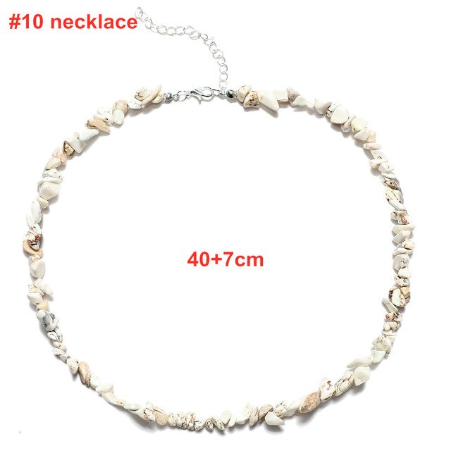 Bohemian Natural Stone Bead Choker Necklace