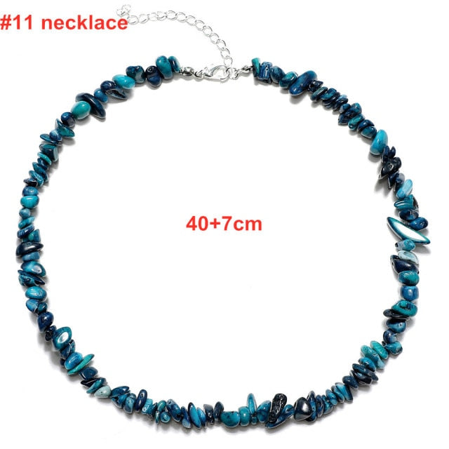 Bohemian Natural Stone Bead Choker Necklace