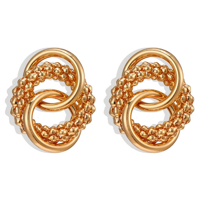 Gold Silver Color Alloy Drop Earrings