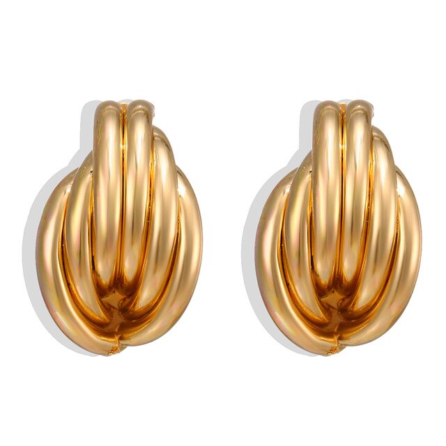 Gold Silver Color Alloy Drop Earrings