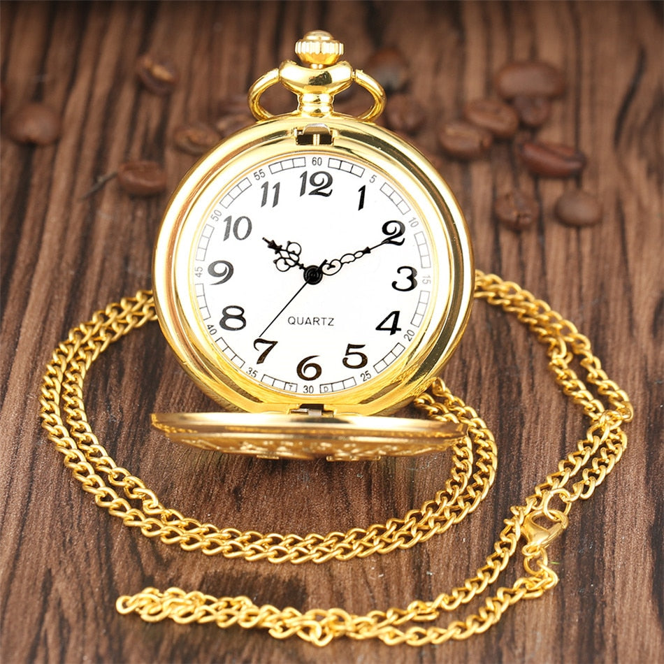 Gold King's Cross London 9 3/4 Platform Design Quartz Pocket Watch