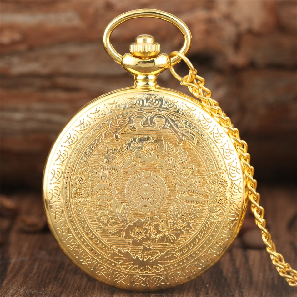 Gold King's Cross London 9 3/4 Platform Design Quartz Pocket Watch