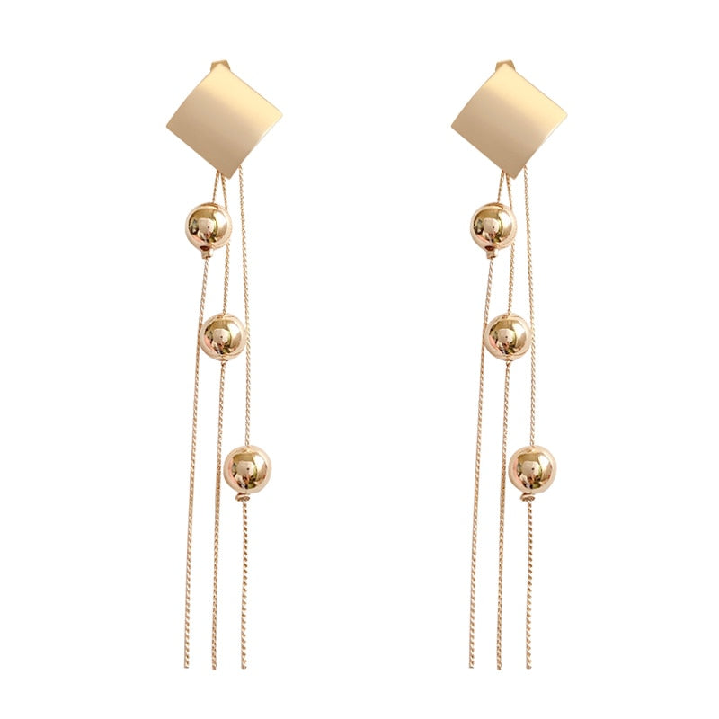 New Crystal Pearl Tassel Earrings