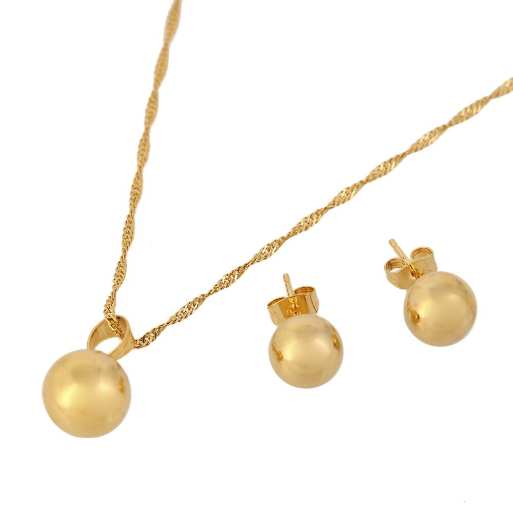 Ball Round Pendant Necklace   Jewelry set