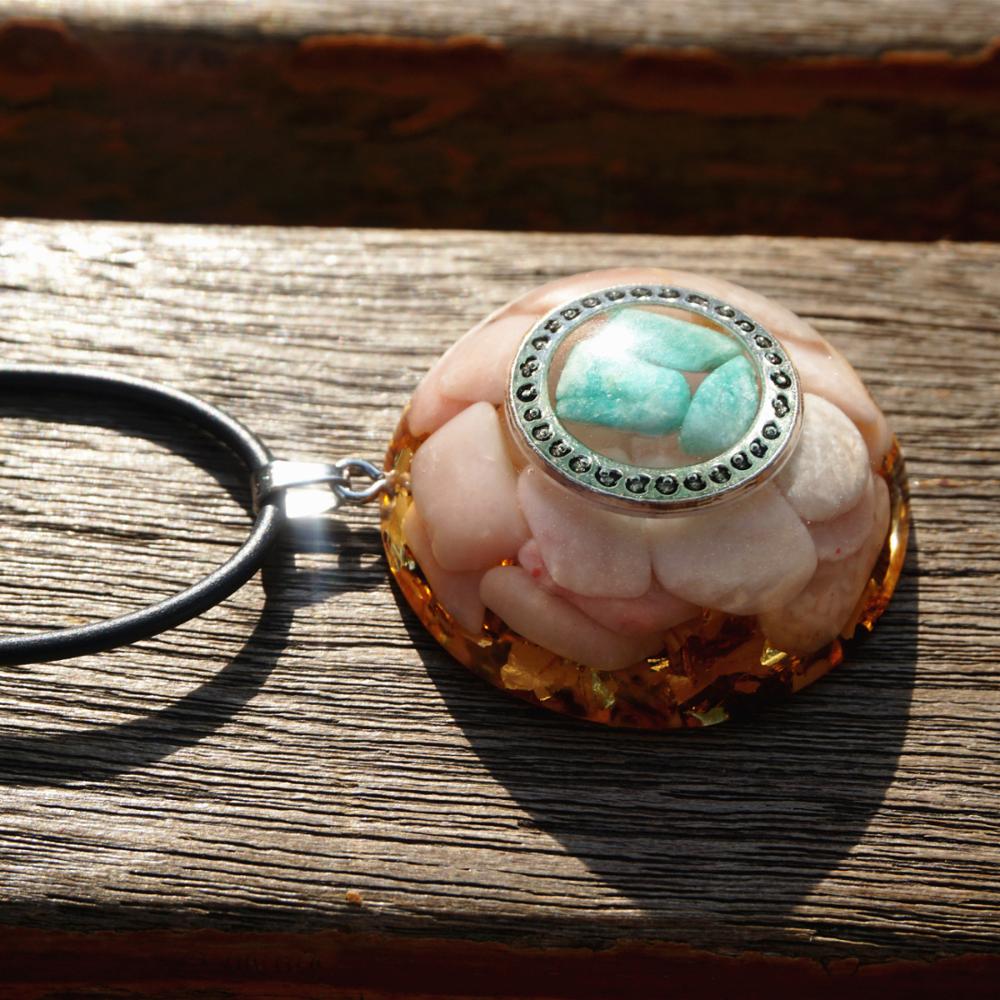 Pink Opal EMF Protection Chakra Orgonite Necklace