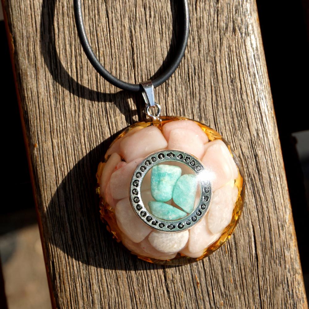 Pink Opal EMF Protection Chakra Orgonite Necklace