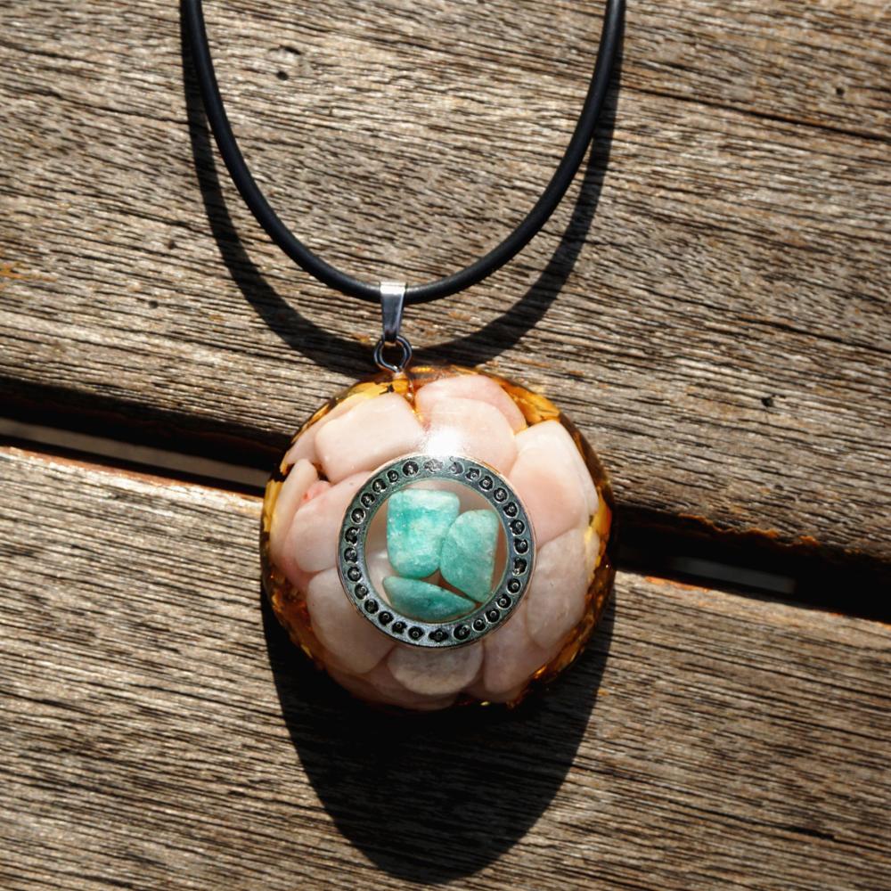 Pink Opal EMF Protection Chakra Orgonite Necklace