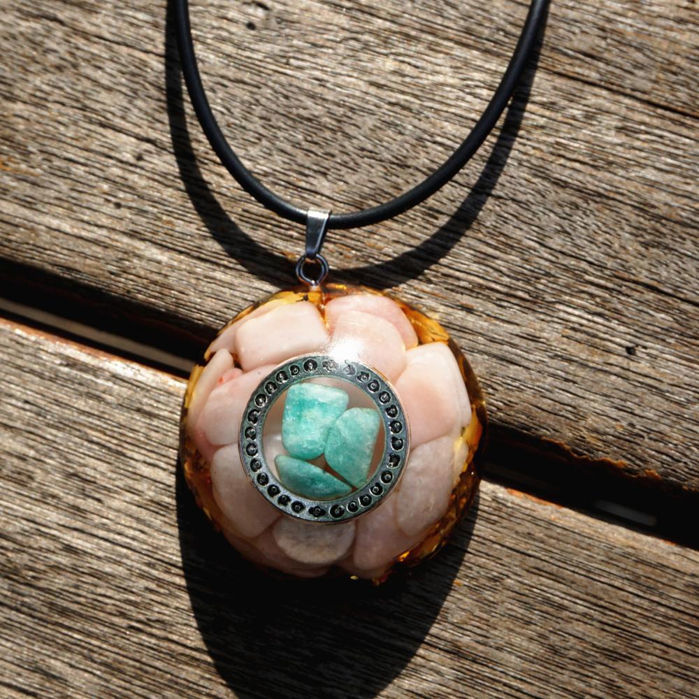 Pink Opal EMF Protection Chakra Orgonite Necklace