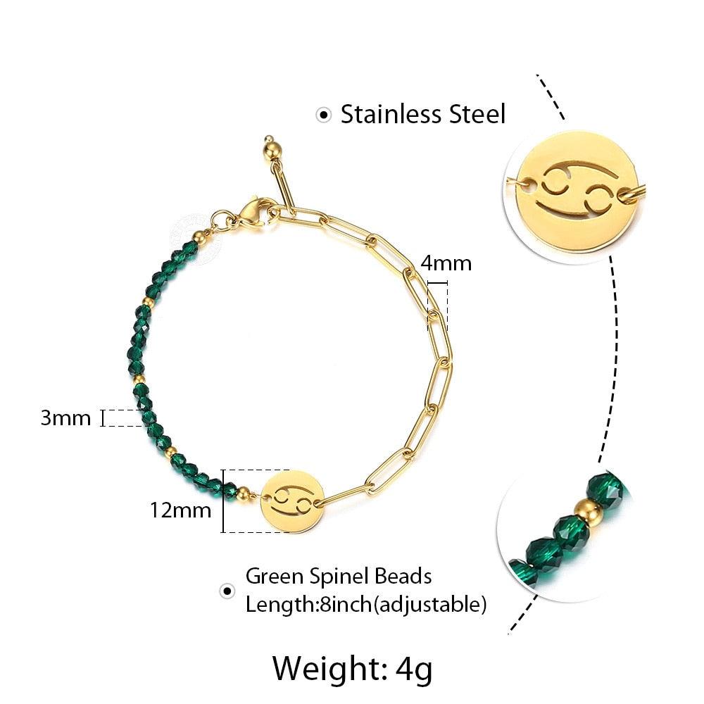 Zodiac Sign Constellation Charm Bracelet for Women