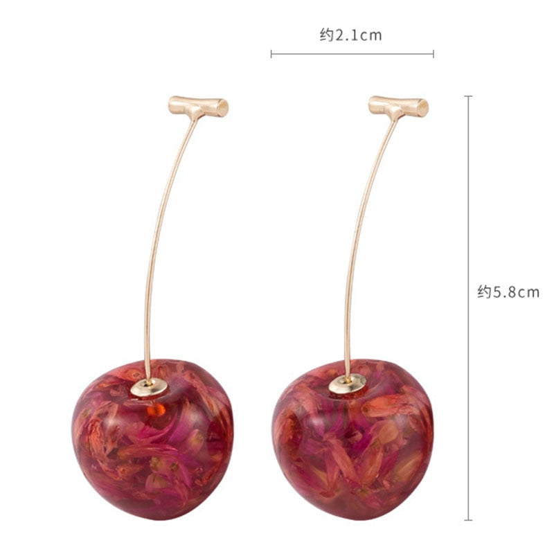 New  Korean Cherry Fruit Shaped Drop Earrings