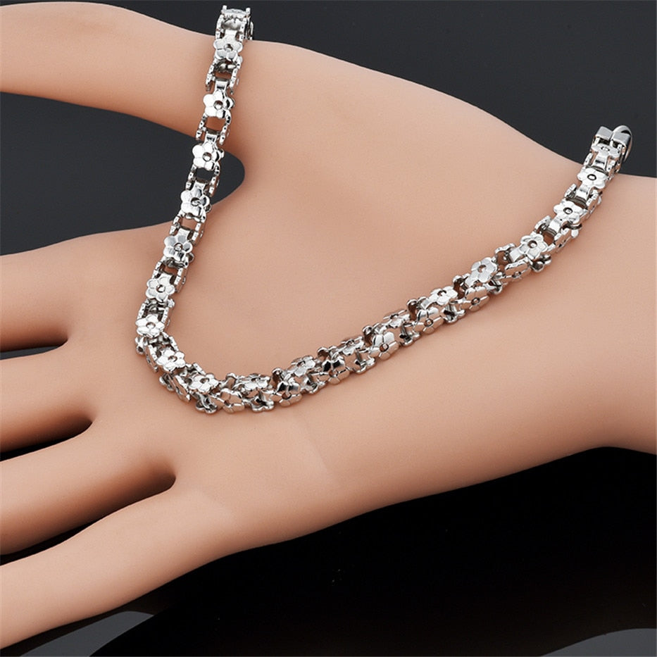 Gold Bracelet Trendy Stainless Steel Bicycle Chain Bracelets for Women