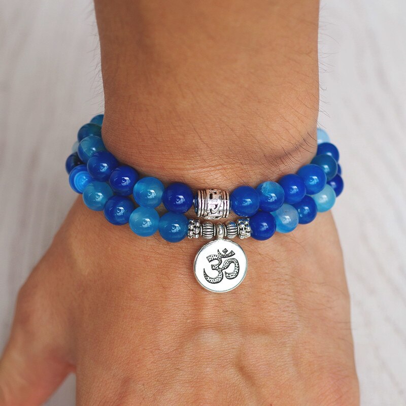 Double Layer Blue Onyx Stone Strand Bracelet