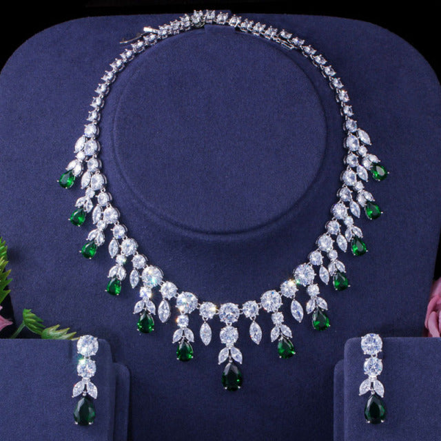 Luxurious African Cubic Zirconia Beads Jewelry Set