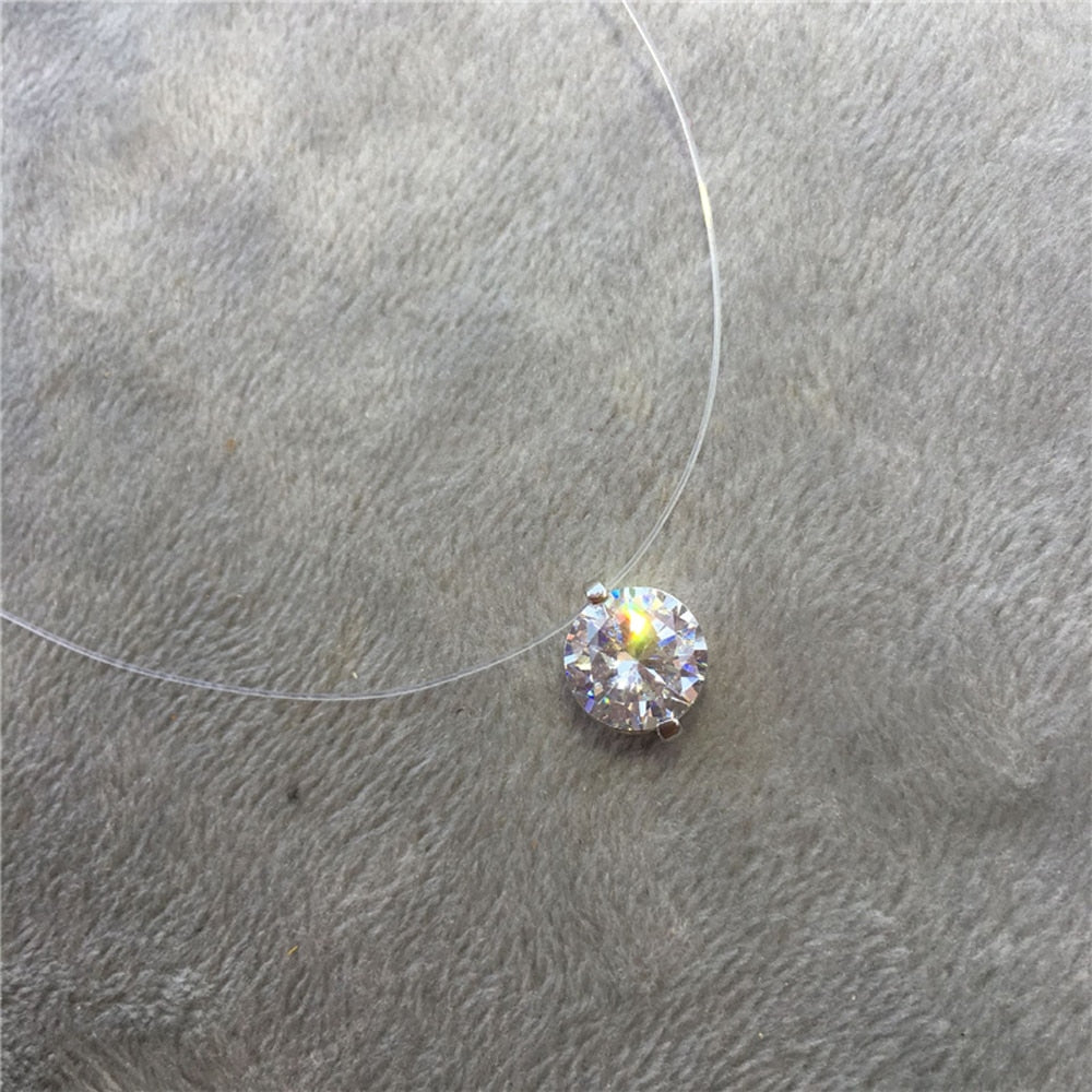 Invisible Fish Line Crystal Necklace Pendants
