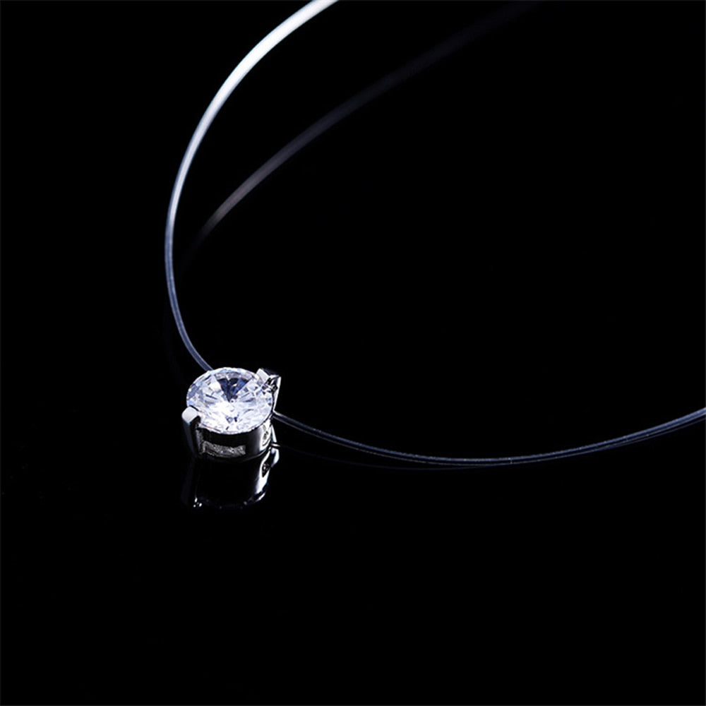 Invisible Fish Line Crystal Necklace Pendants