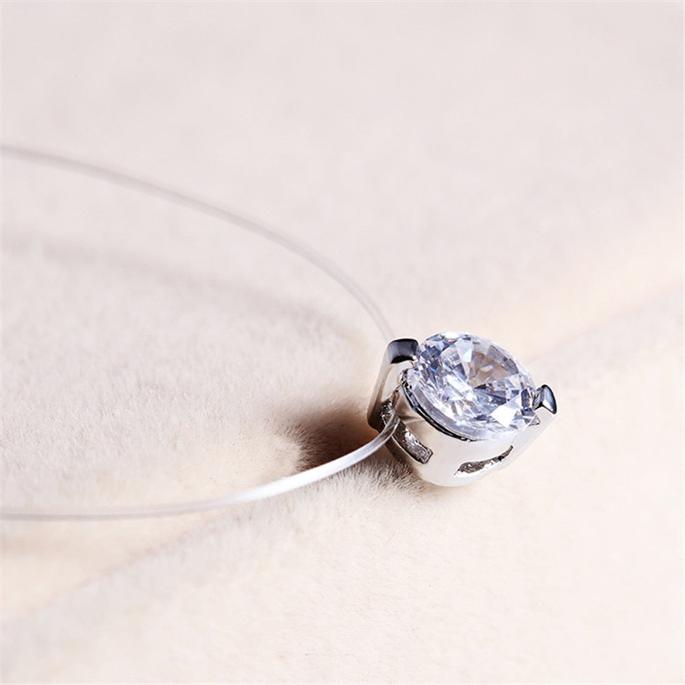 Invisible Fish Line Crystal Necklace Pendants