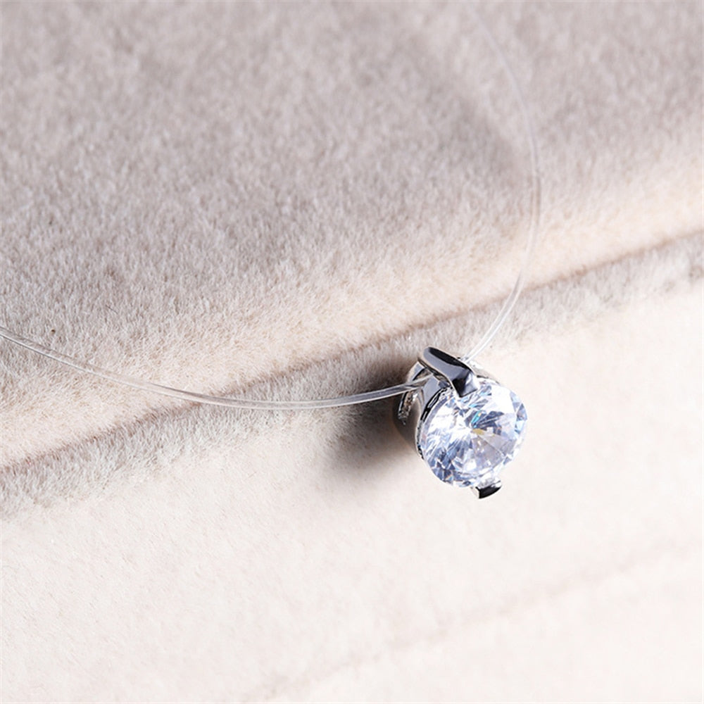 Invisible Fish Line Crystal Necklace Pendants