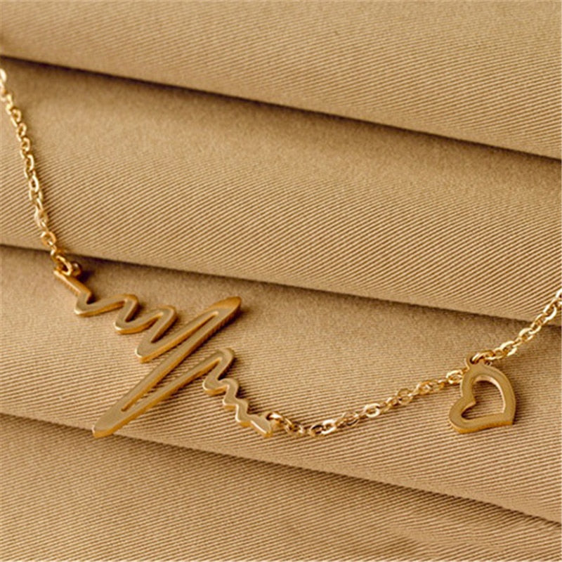 Fashion Electrocardiogram Chain Necklaces