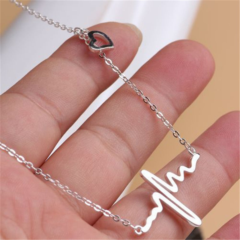 Fashion Electrocardiogram Chain Necklaces