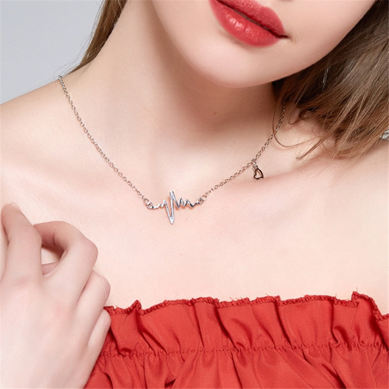 Fashion Electrocardiogram Chain Necklaces