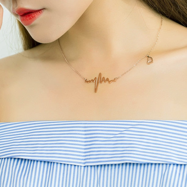 Fashion Electrocardiogram Chain Necklaces