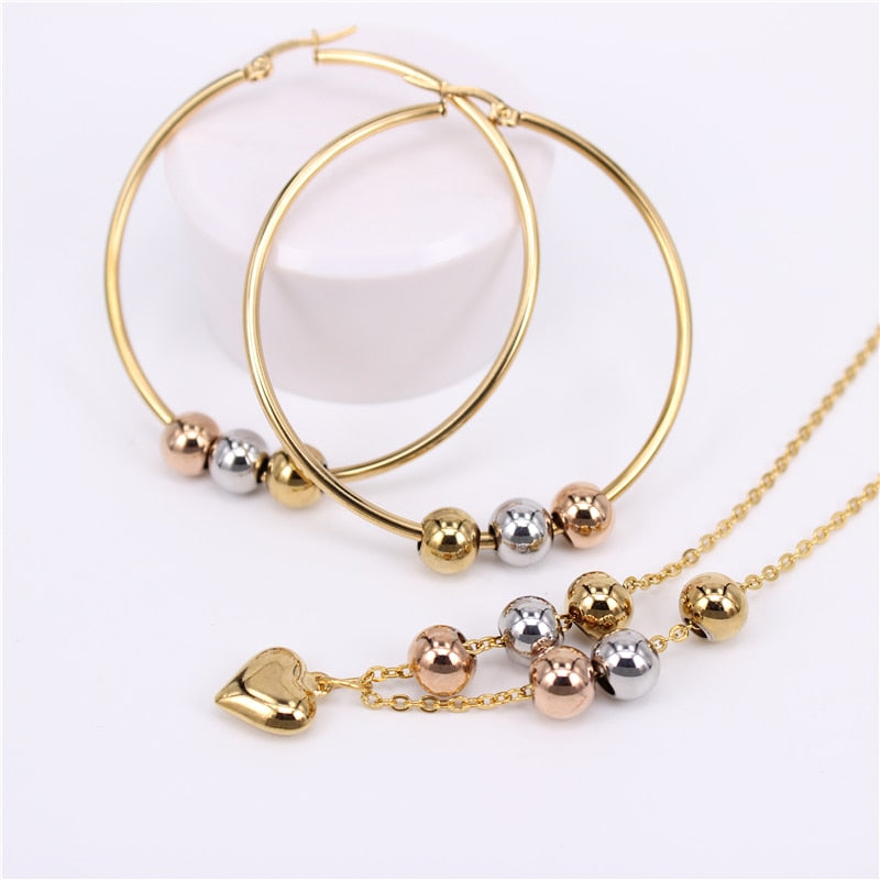 New stainless steel beads (earrings necklace) manual suit