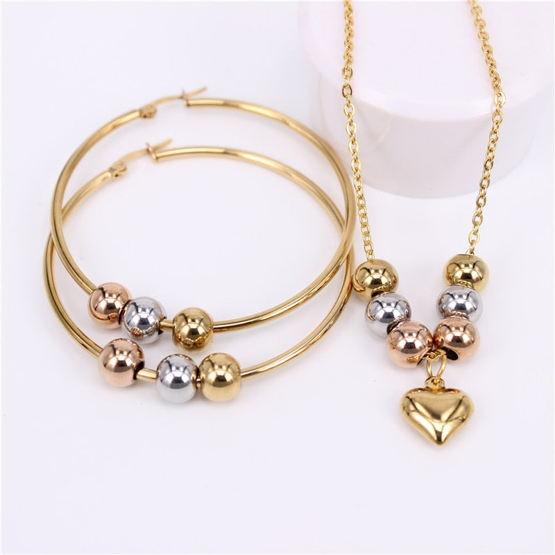New stainless steel beads (earrings necklace) manual suit