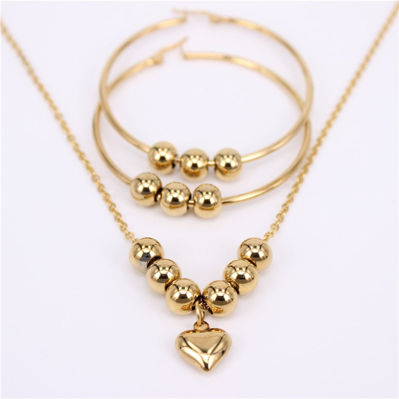 New stainless steel beads (earrings necklace) manual suit
