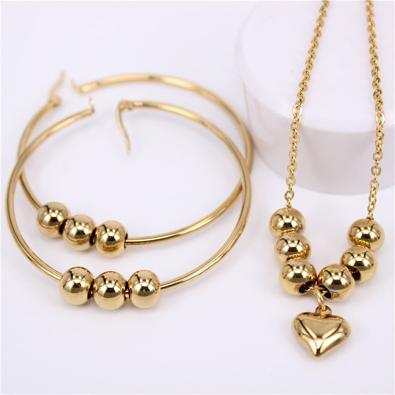 New stainless steel beads (earrings necklace) manual suit