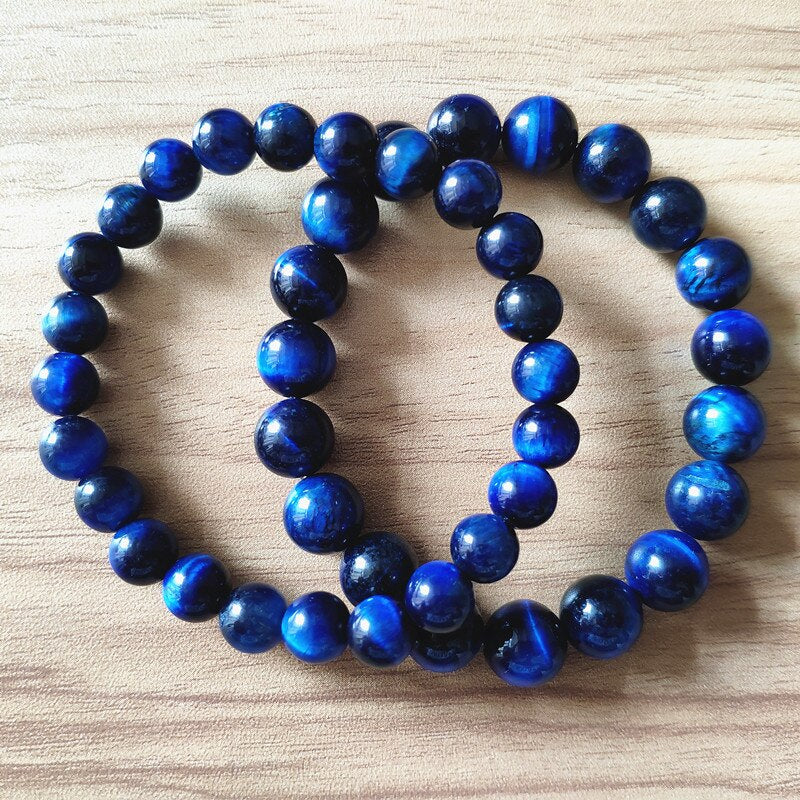 Blue Tiger Eye Beads Strand Bracelets