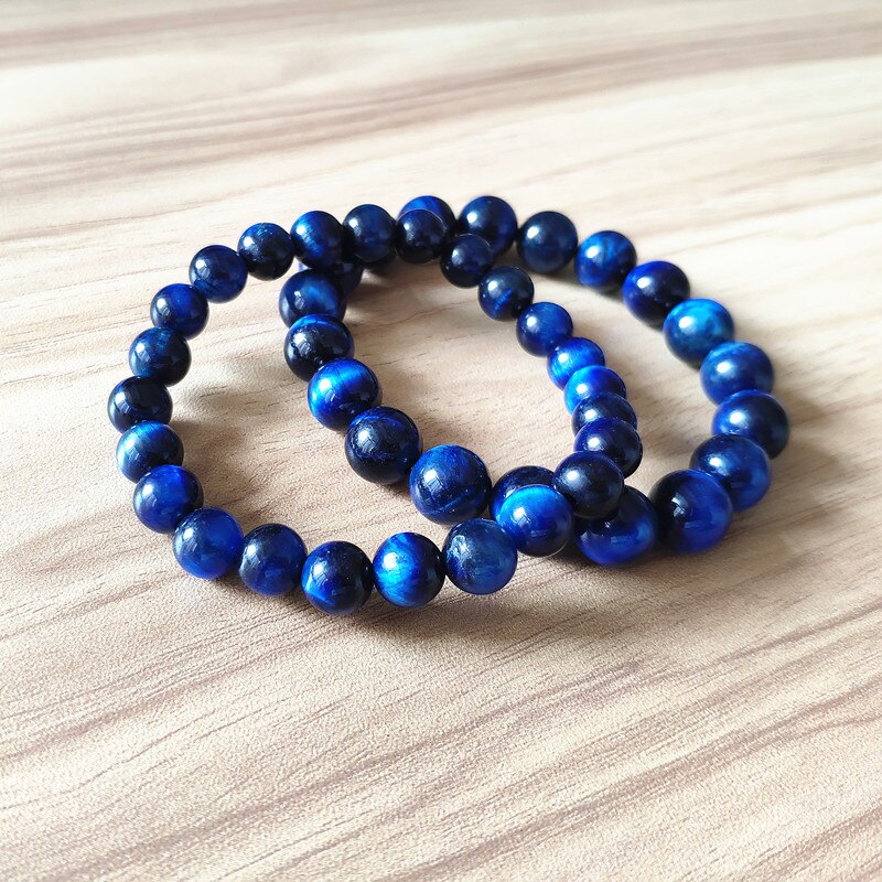 Blue Tiger Eye Beads Strand Bracelets